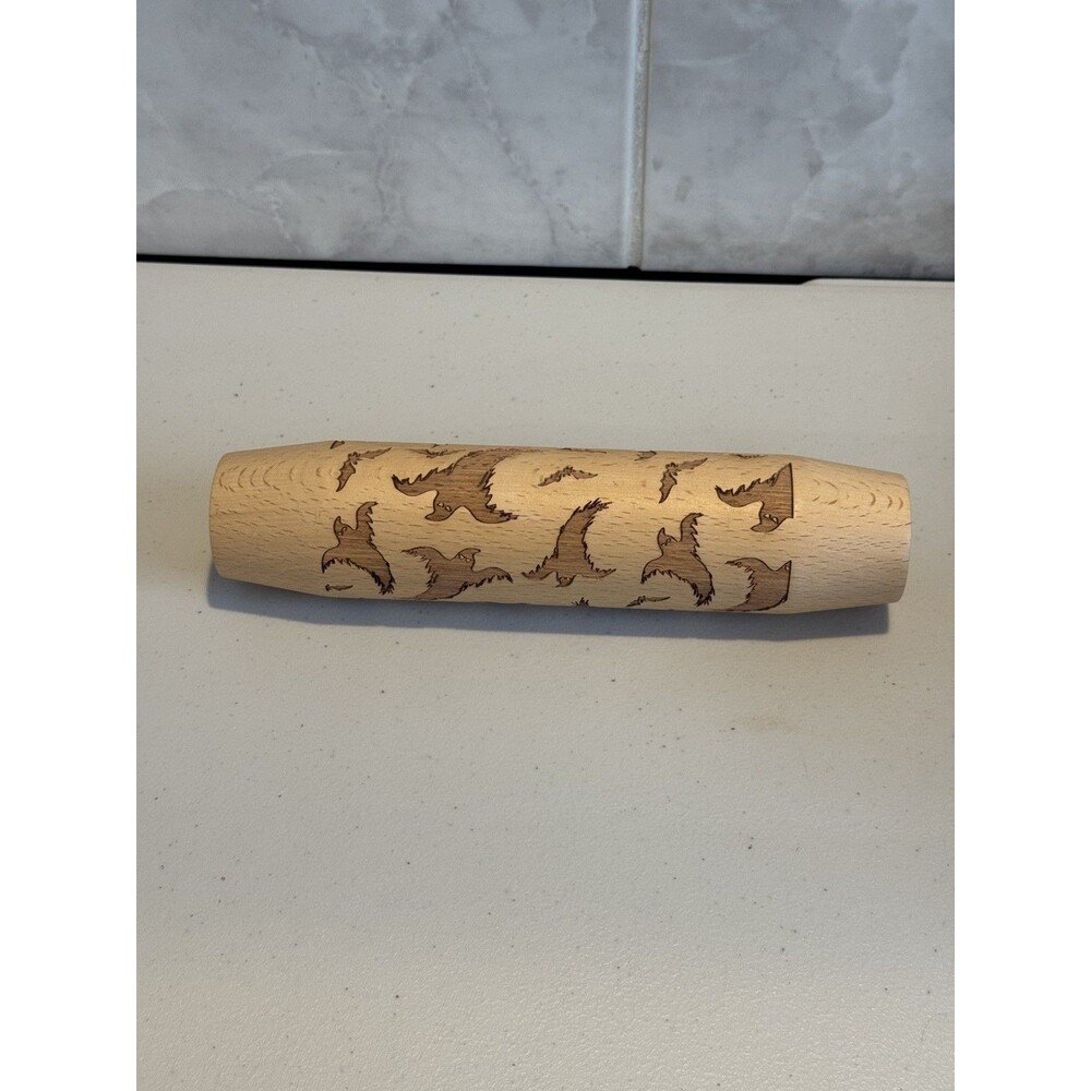 STIR Wooden GHOSTS BATS Short Rolling Pin Embossing Halloween Treats 2022
